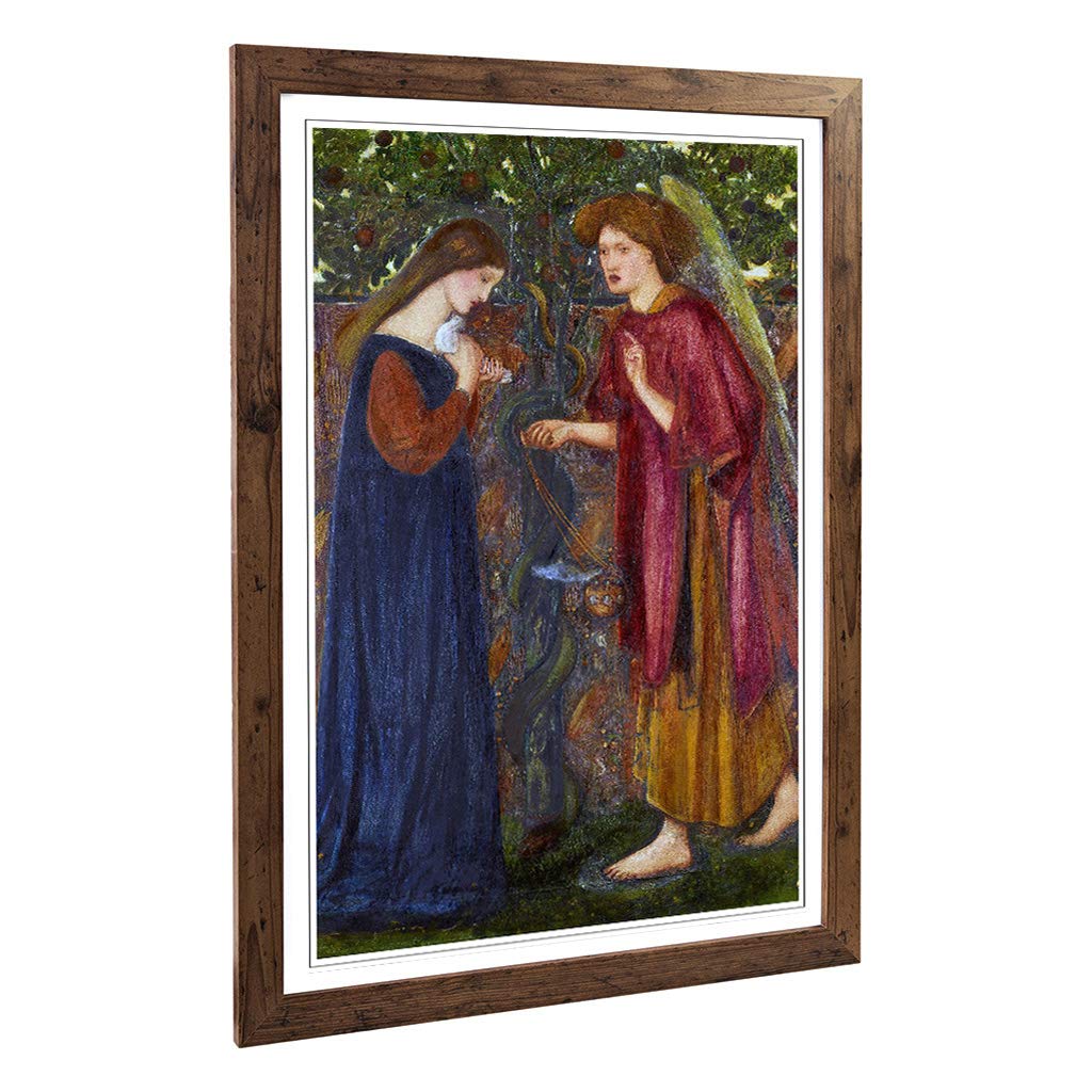 Big Box Art Framed Print of Edward Burne-Jones The Annunciation Design | Wall Art Picture | Home Decor for Kitchen, Living Room, Bedroom, Hallway, Walnut, A2 / 24.5x18 Inch / 62x45cm