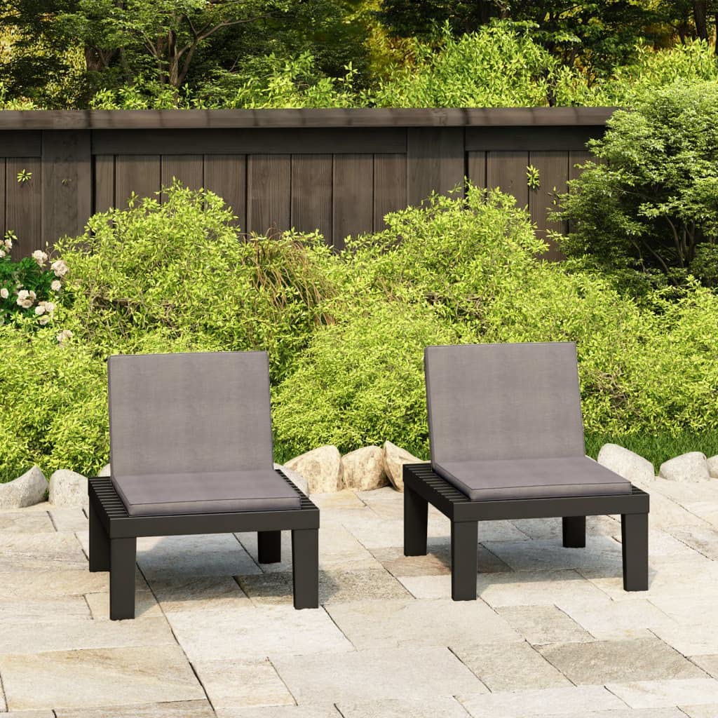 vidaXL Poltrona da Giardino con Cuscino in Plastica Grigia