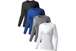 TELALEO 4 Pack Women's Long Sleeve Compression Tops