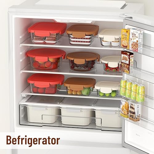 Miniatura 2 de 18 recipientes de vidrio para almacenamiento de alimentos con tapas, recipientes grandes de almacenamiento de sándwiches de frutas para