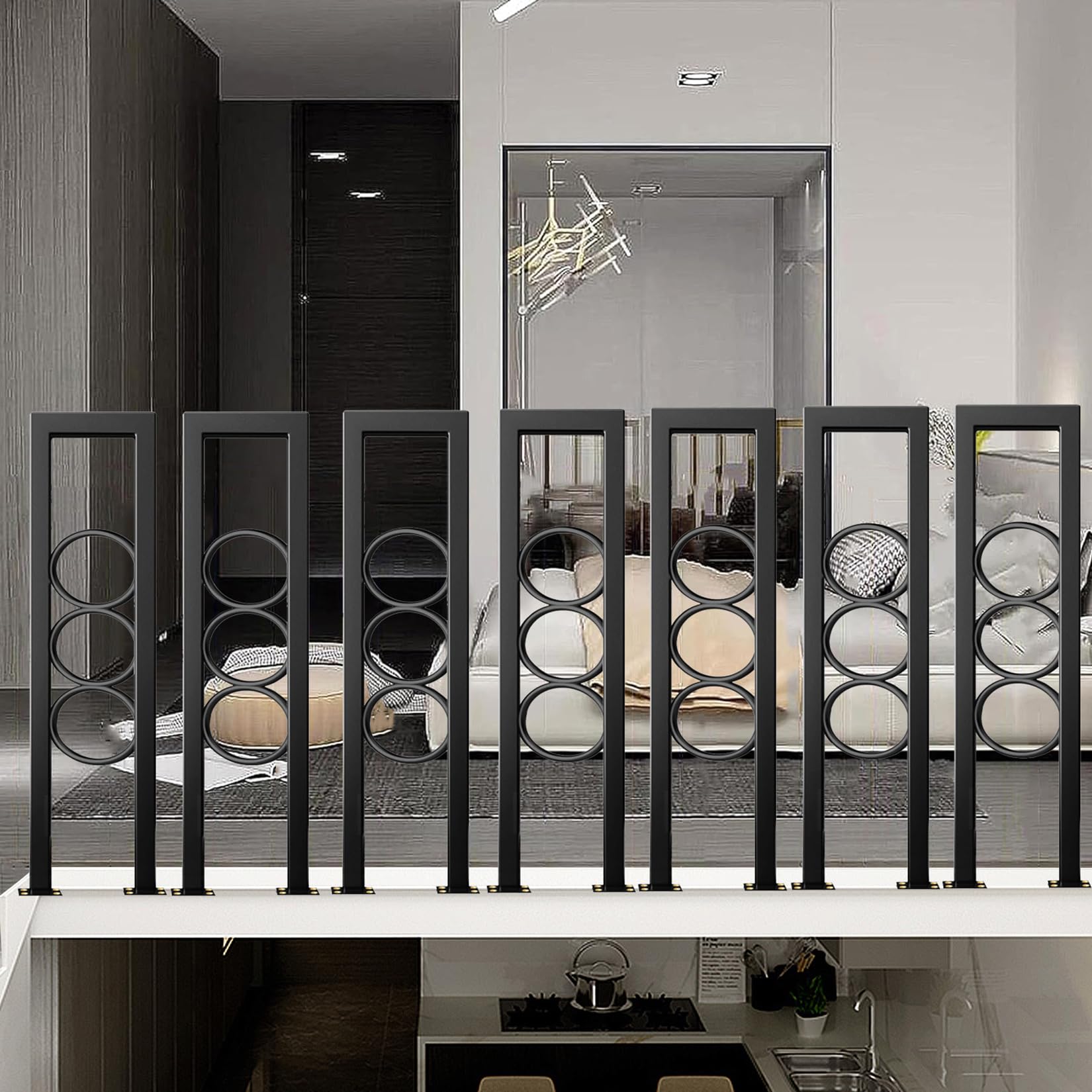 Corrimano A U In Ferro Battuto Nero – Ringhiera Per Scale Interne Ed Esterne, 100 Cm, Con Kit Di Montaggio Completo