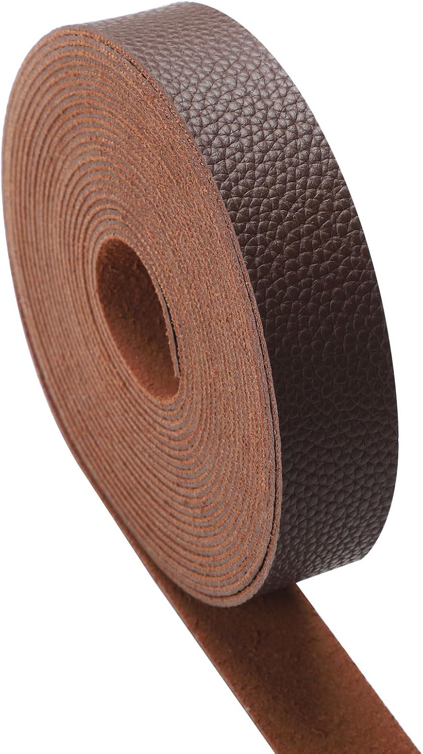 picheng Faux Leather Strap 1 Inches Wide Lychee Texture Leather Straps for Crafts, 200 Inches Long Faux Leather Strips - Image 3