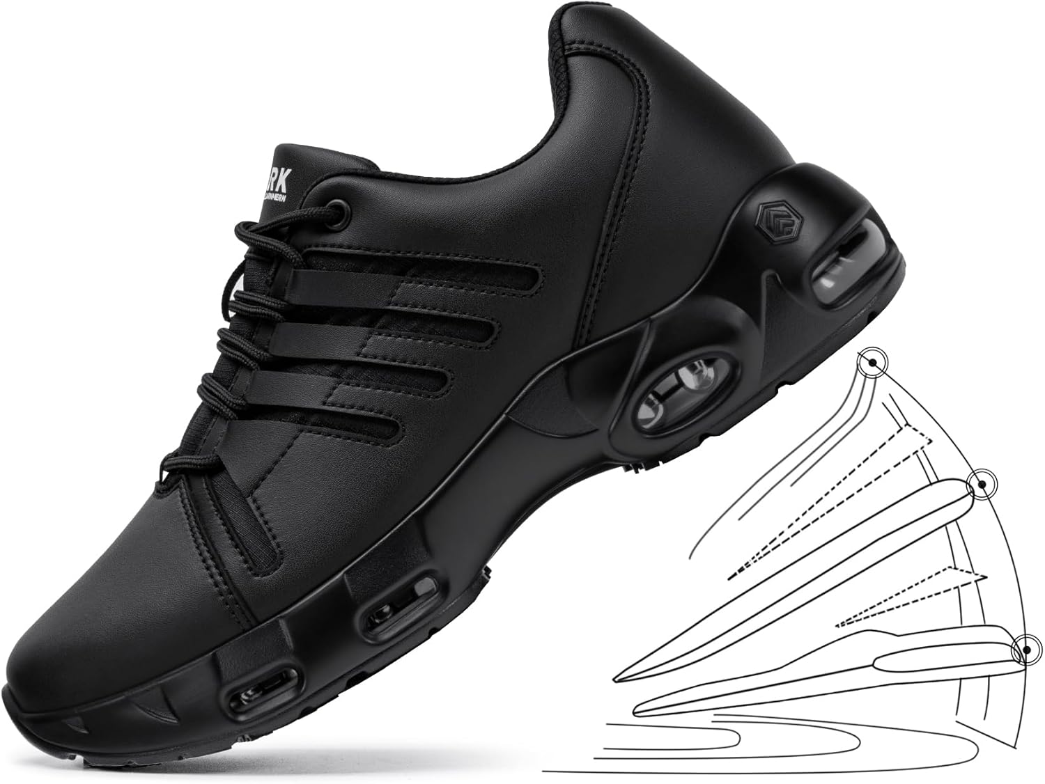 LARNMERN Non Slip Work Shoes for Men Chef Kitchen Working Footwear Lightweight Breathable Snakers Casual Walking Zapatos Hombres Trabajo