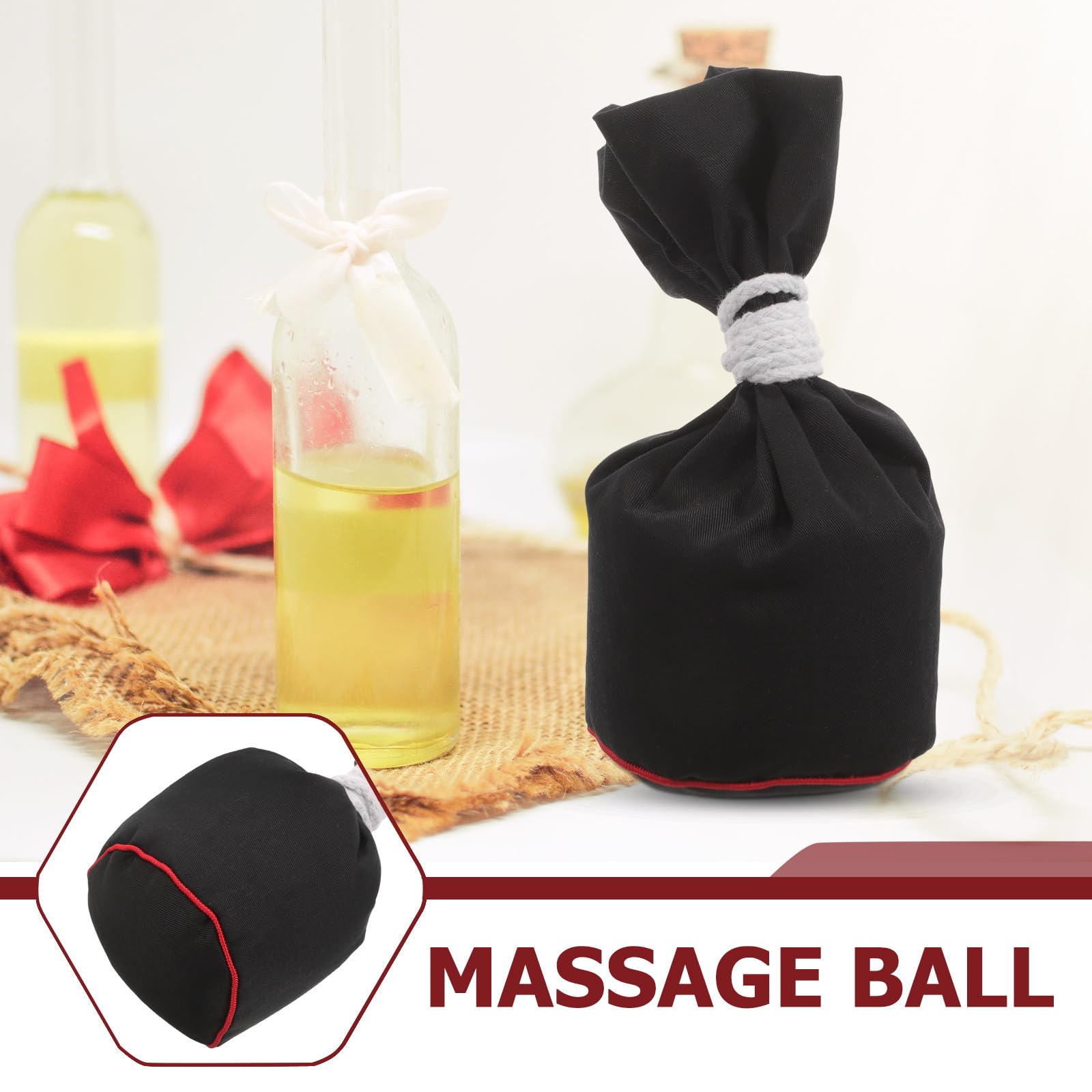 Vaguelly 2 Stück Massage Kräuterbälle mit Moxibustion Funktion aus Stoff für Wohltuende Massage und Wärmetherapie im Wellness und Spa Bereich