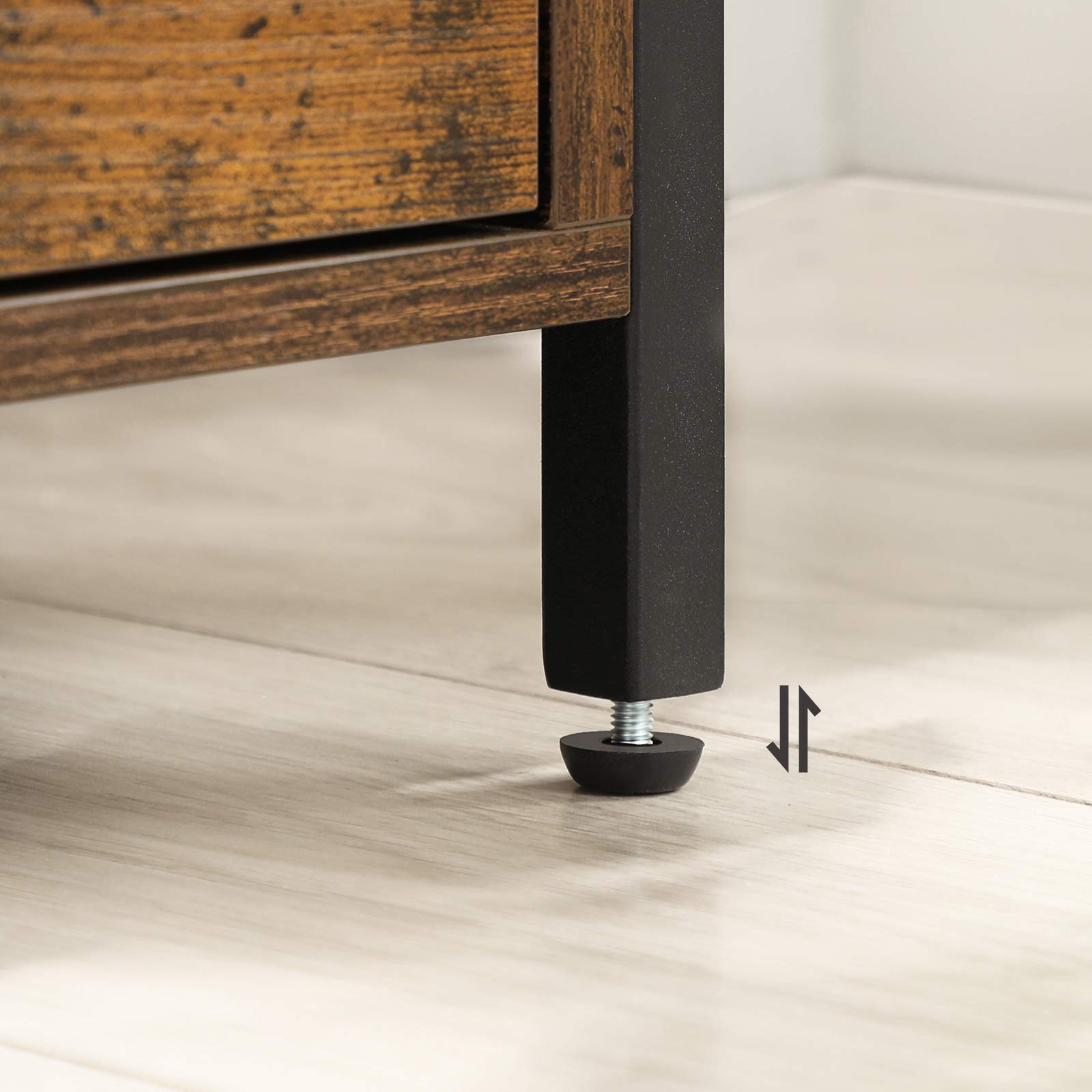 VASAGLE Bijzettafel, Set Van 2, Nachtkastje Met Stopcontact Smal Usb Poorten Tas Voor Woonkamer Slaapkamer Vintage Bruin Zwart Lct647b01 662587467