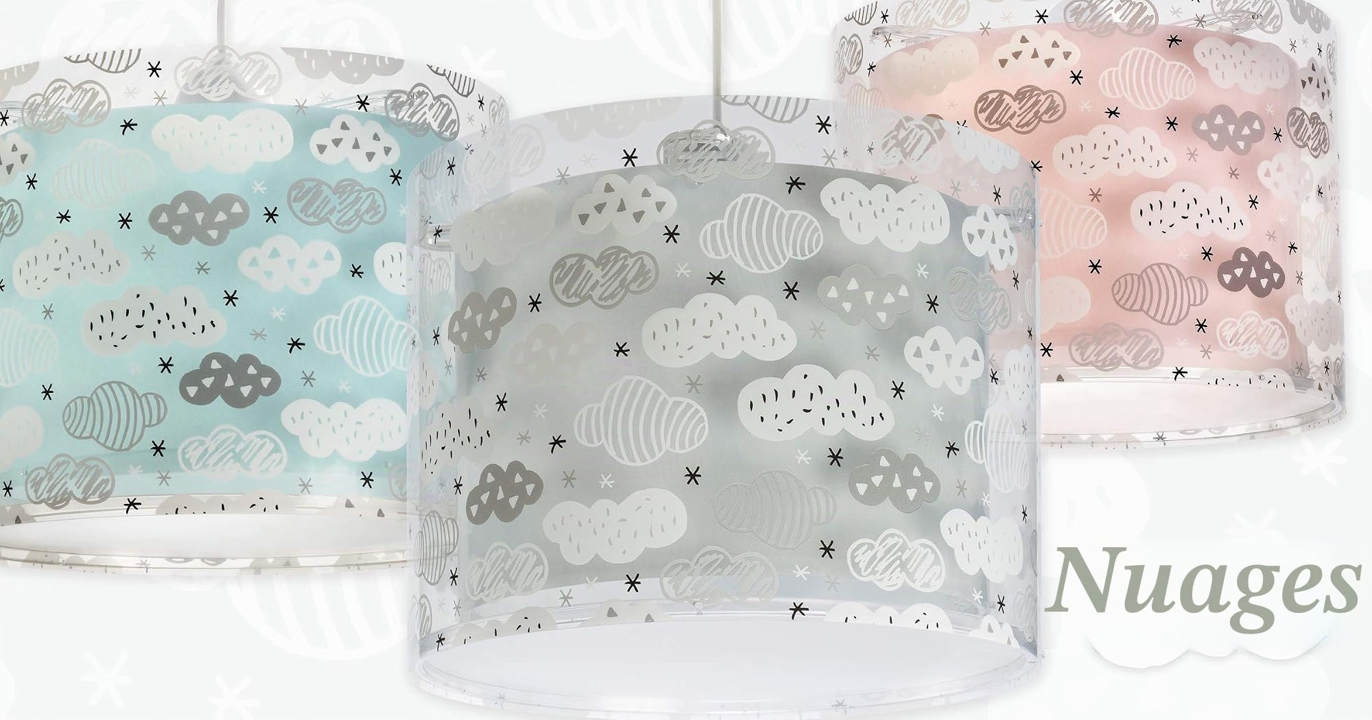 Dalber lampe suspension enfant Clouds Nuages Gris