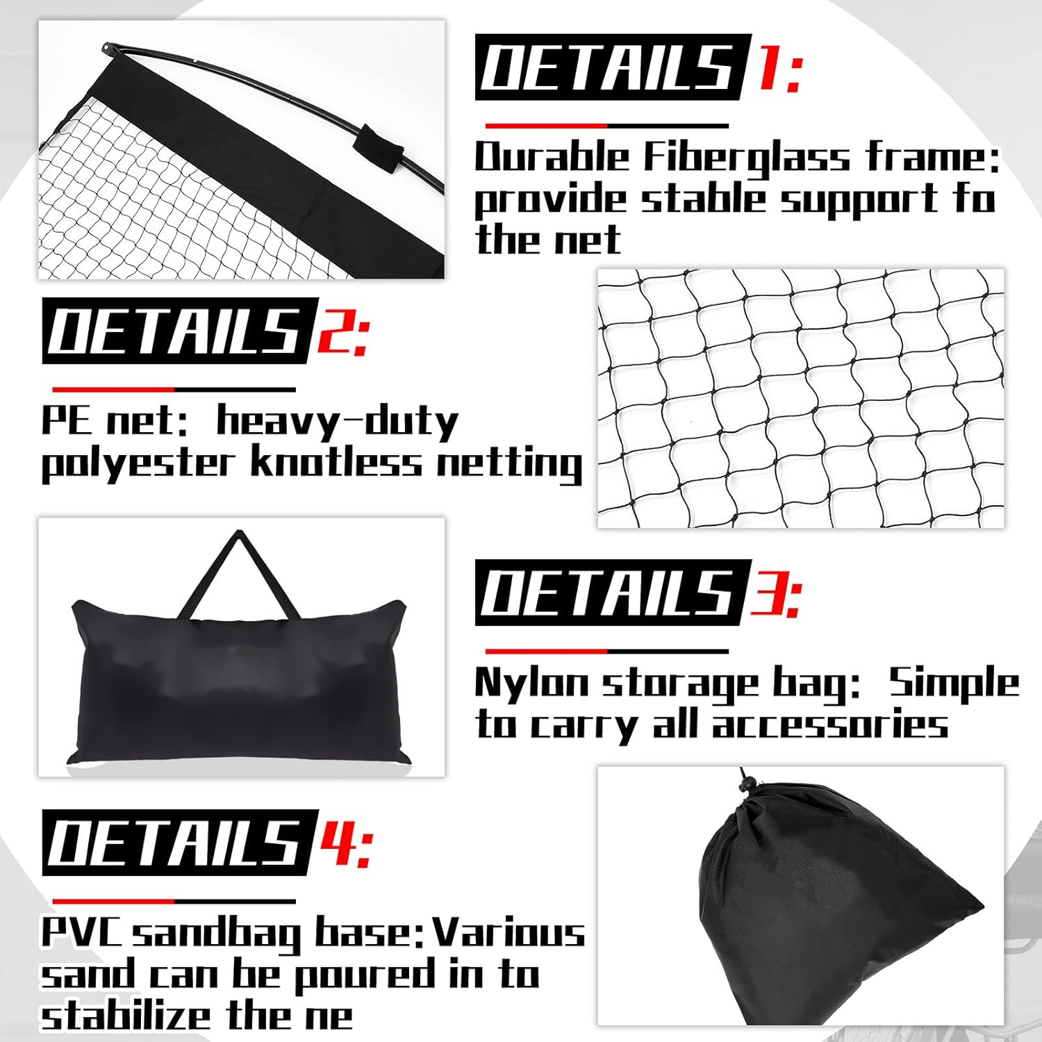 Basketball Rebounder 120 x 108 x 60 Inch Heavy Duty Basketball Return System Basketball Return Attachment for Hoops Black Training Basketball Rebounder Net for Shooting Practice Hoop Outdoor