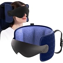 Travel Pillow for Airplanes Head Strap Support, 3D Eye Mask
