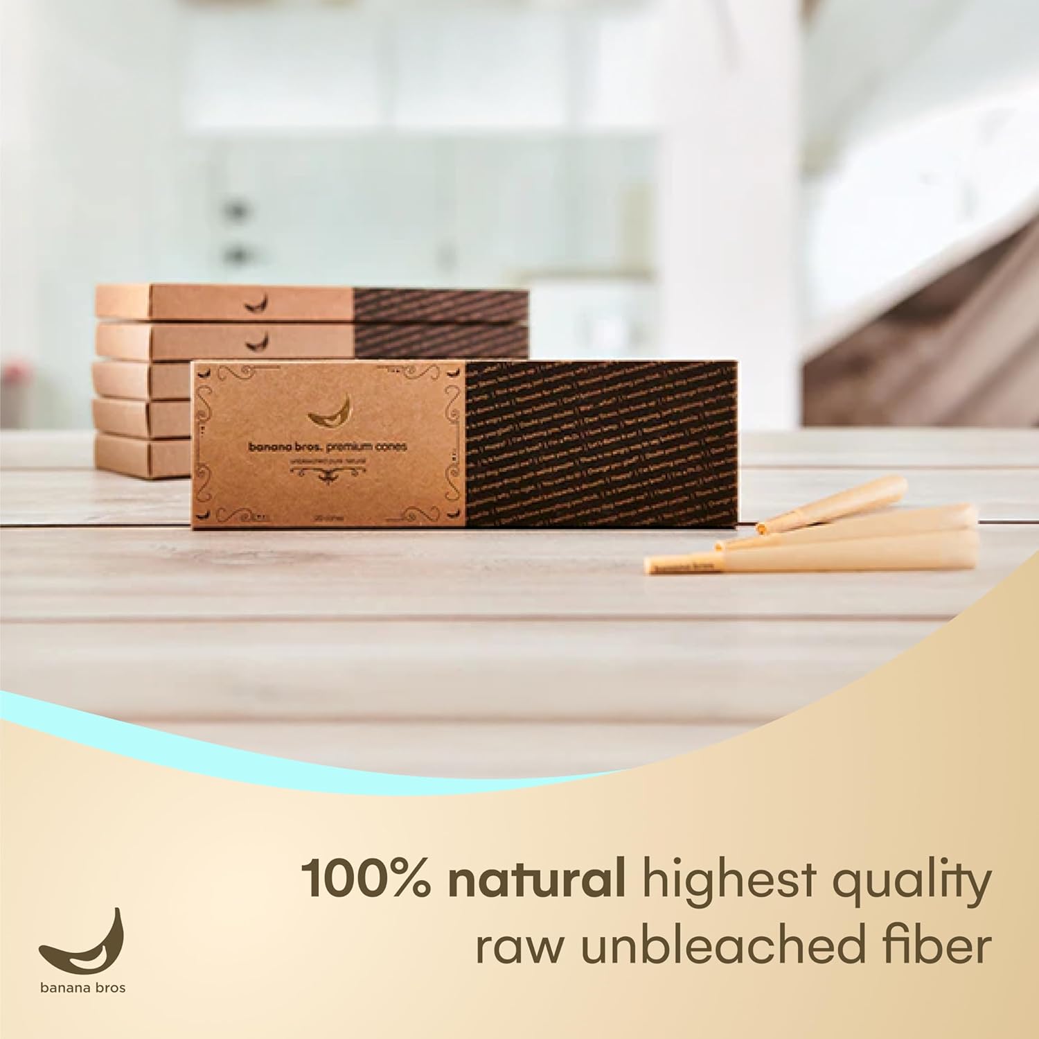 Banana Bros – Premium Paper Cones for OTTO – 240 Count – Unbleached Fiber, Vegan-Friendly, Chlorine-Free – Smooth and Even Performance