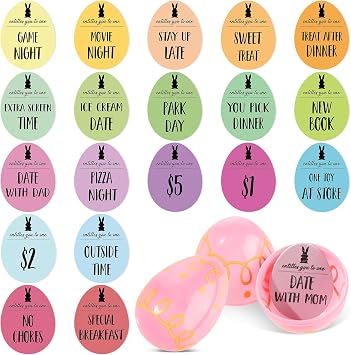 Hoolerry 100 Pcs Easter Egg Fillers, Non Candy Easter Basket Stuffers for Littles, Wooden Easterr Egg Hunt Prize Reward Tokens with 20 Sayings DIY Craft DiscsBright Color