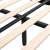 Vista 9 de Moderna base de cama tapizada con 4 cajones de almacenamiento, cama de plataforma con cabecera capitonada con botones ajustables, soporte de Negro