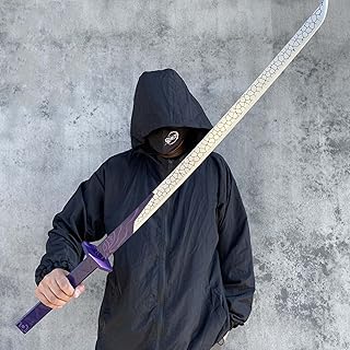 YAO TIAN Miecz Samurajski Katana, Drewniany Miecz Broń Prop Kendo Trening Szermierki, Rekwizyty Do Odgrywania Ról Drewniany Miecz Samurajski Z Płaszczem Miłośnicy Anime Kolekcje/Purpurowy/75Cm+Wood Sh