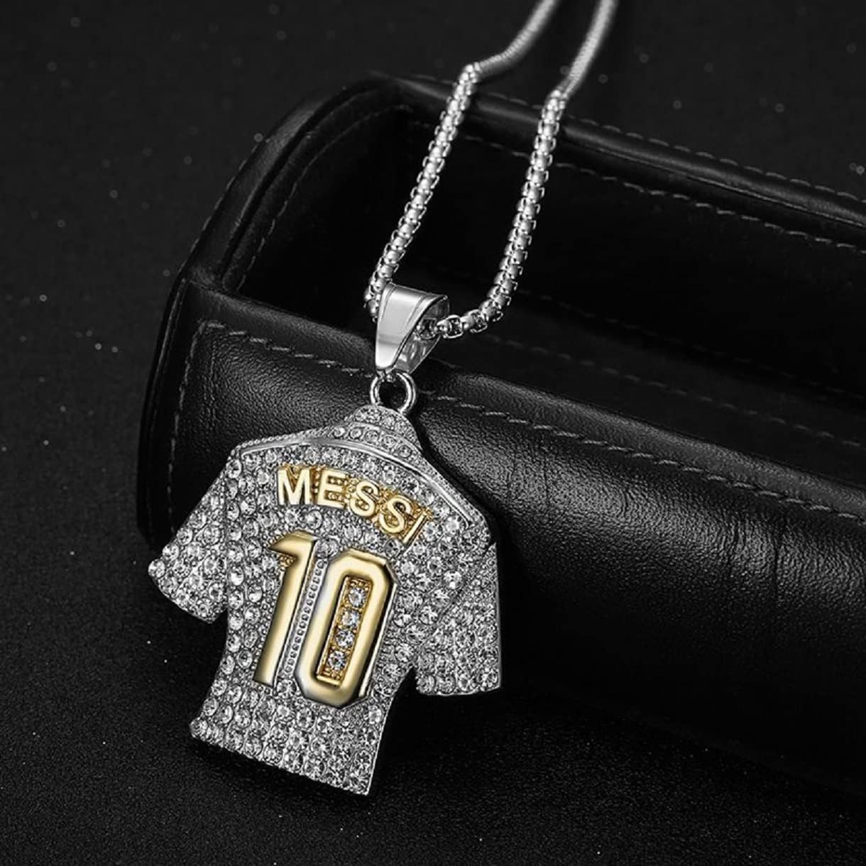 Soccer Jersey 10 Pendant Necklace for Men, Football Iced Out Sports Charm Jewelry, Rock Number 10 Soccer Players Necklace - Image 3