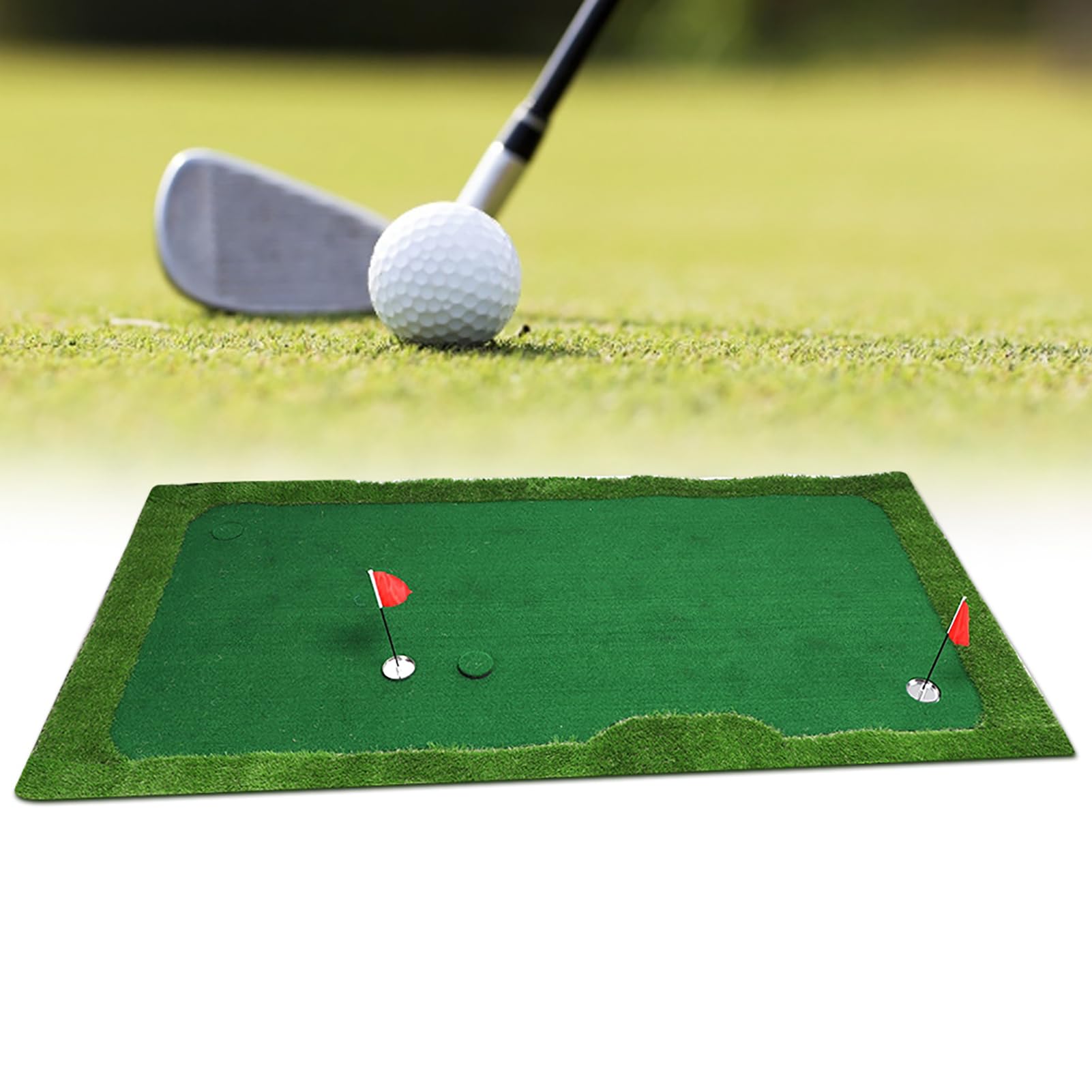 Restokki Indoor Golf Putting Practicing Putter Simulator Training Mat with Gradient Aid Equipment (1.0×3m)