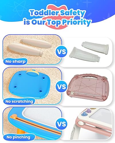 Miniatura 4 de Juguetes para niños pequeños de 1 a 3 años, tablero de dibujo magnético, pizarra para garabatear, juguetes educativos y de aprendizaje para bebés de