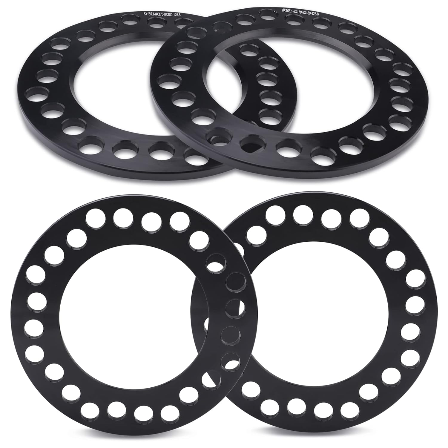 4pcs Black Forged 6x5.5 6x135 6x139.7 Flat Wheel Spacers 8mm (0.31inch) 108mm Hub Bore Replacement for Silverado 1500/Suburban 1500, Sierra 1500/Yukon 1500, Tacoma (6 Lug)/4-Runner and More