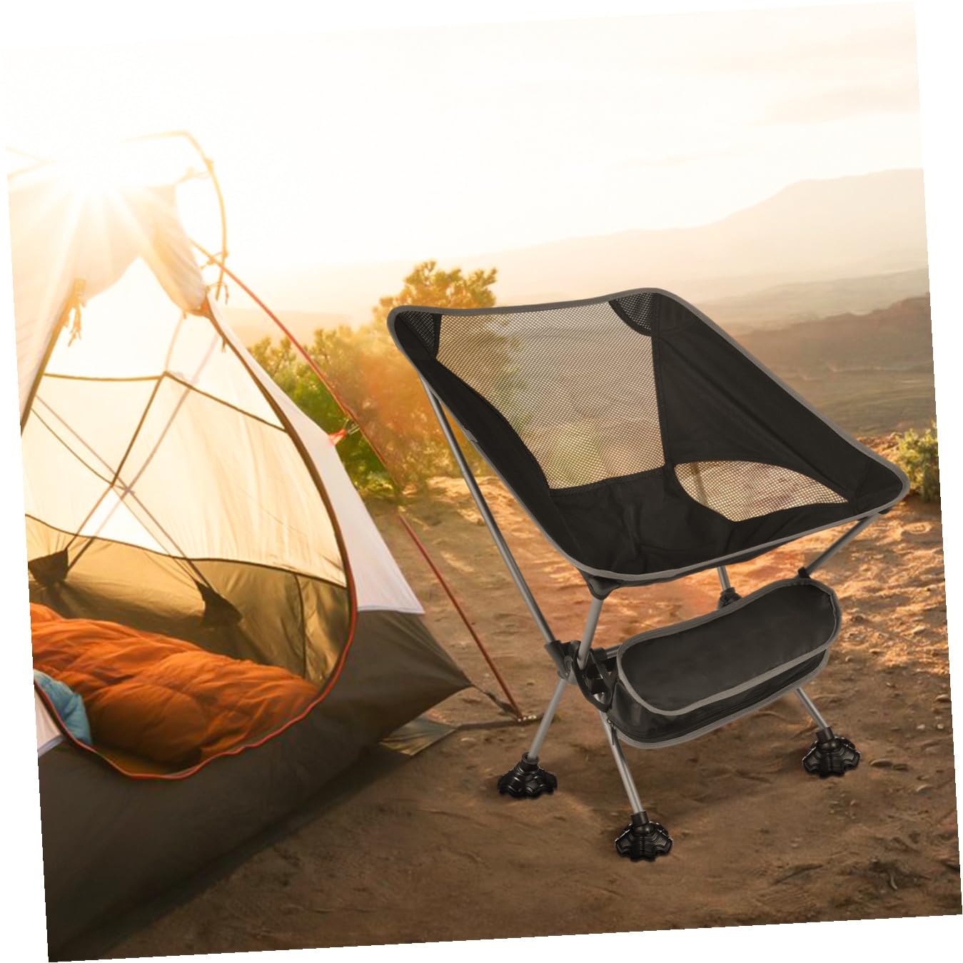 Patins Noir de Chaise pour Protection de Pieds, 4, Pièces de Camping