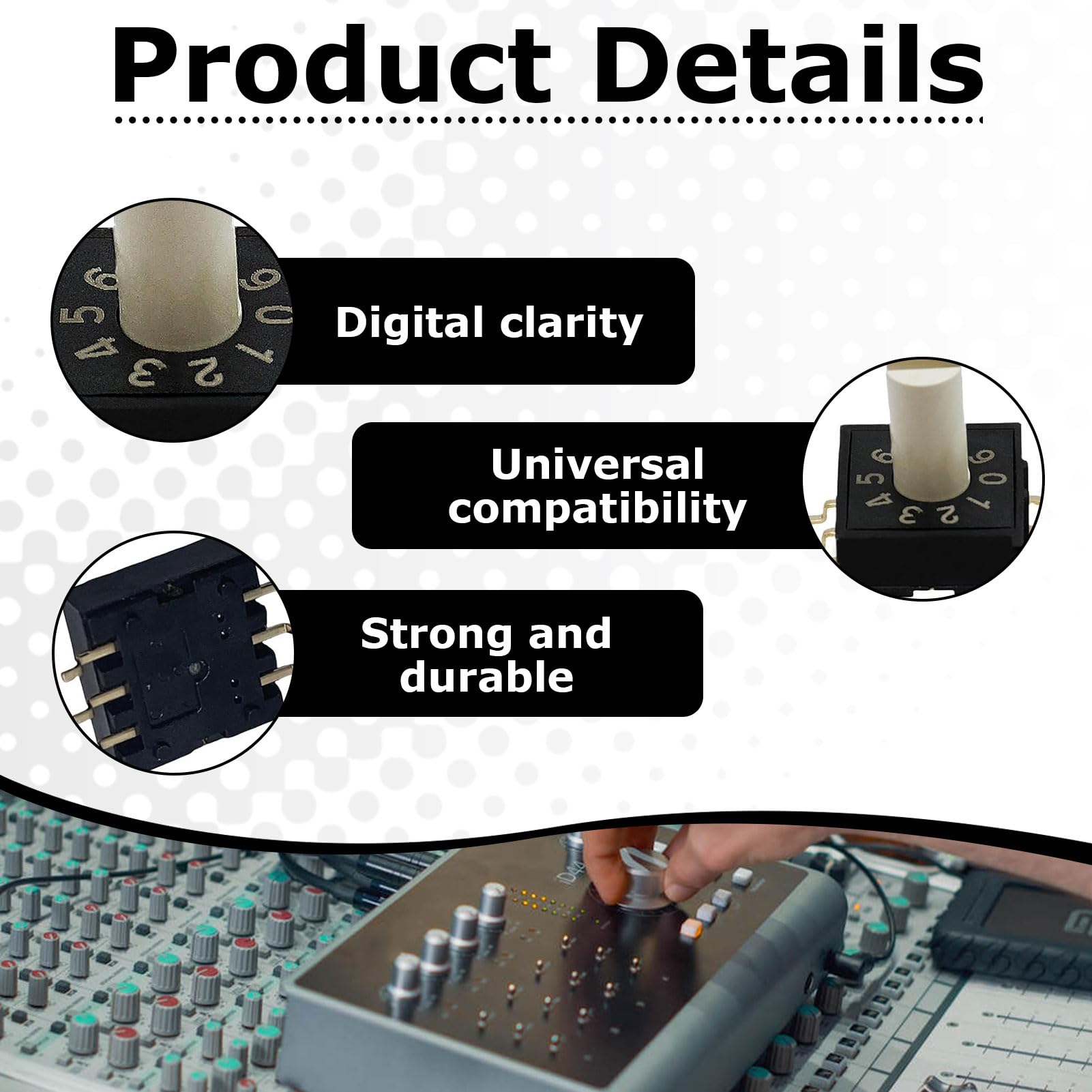 Commutateur RM3HAF-10 Interrupteur Rotatif 3 positions Audio Vidéo