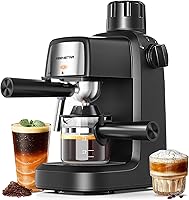 KEENSTAR 3.5 Bar Espresso Machine with Milk Frother - 800W Compact 4-Cup Cappuccino Maker for Home, Beginners & Coffee Lovers