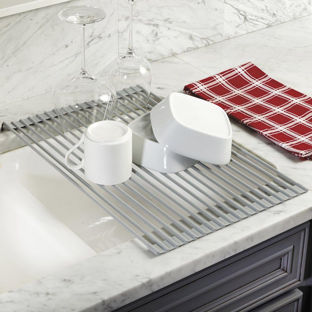 Better Houseware 1434 Over-Sink Roll-Up Drying Rack, Standard, Grey