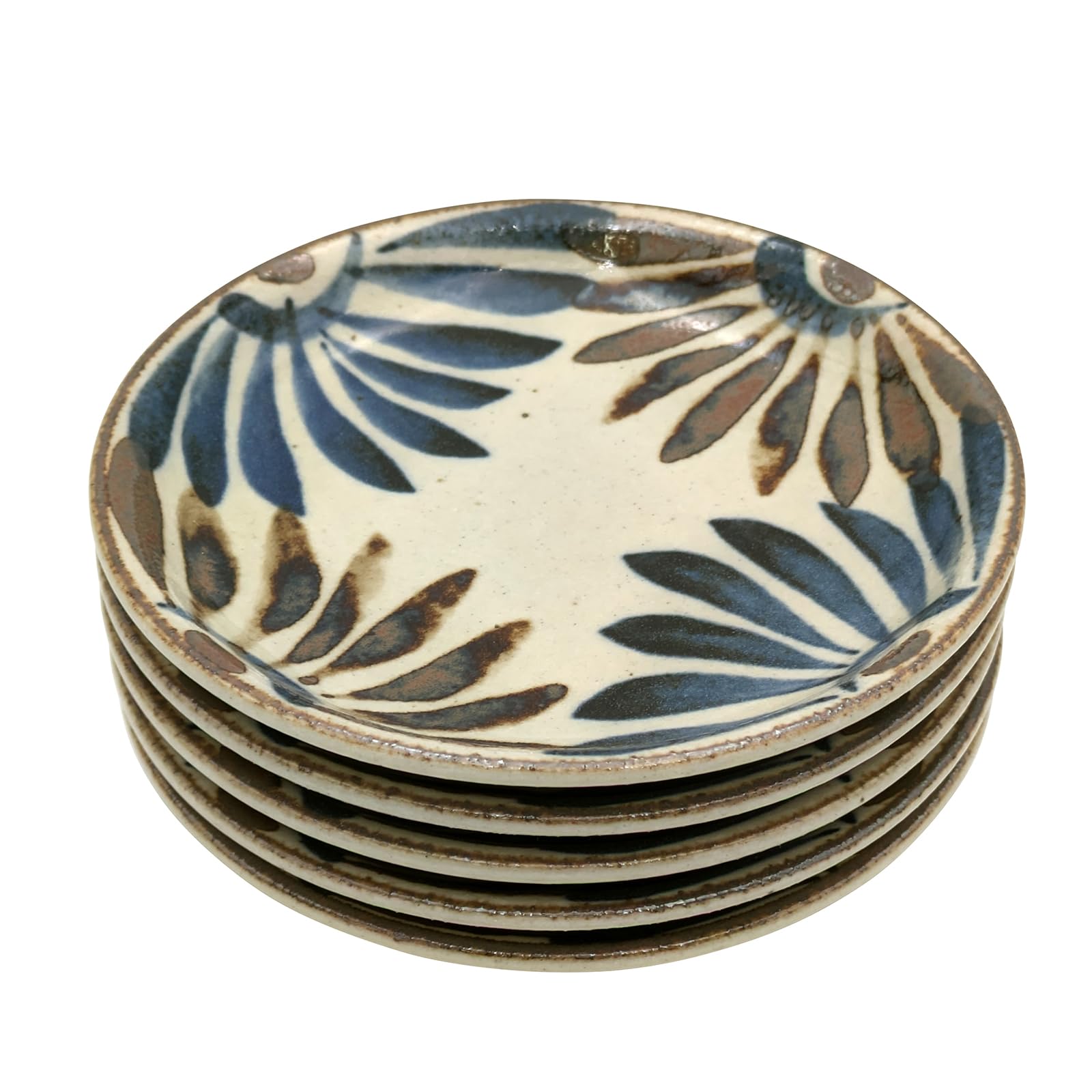 ??(Ichikyu) Mino Ware 507-04 Dish Serving Plate, Set of 5, Diameter 5.5 inches (14 cm), Microwave and Dishwasher Safe, Tableware, Mino Hanae Nisai, Made in Japan