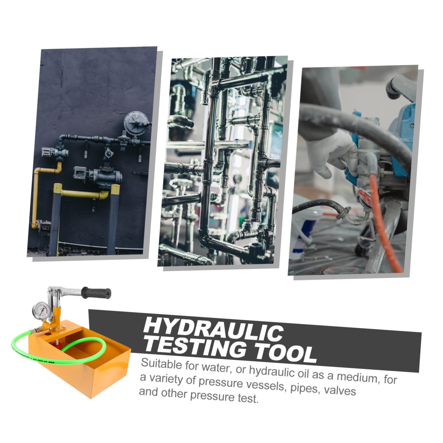 CIYODO Test Pump Leak Detection Tools High Pressure Pump Hydraulic Testing Tool Hand Pump Test Tool Water Pump Hydraulic Pressure Pressure Gauge Pipe Tool Water Pressure Tester