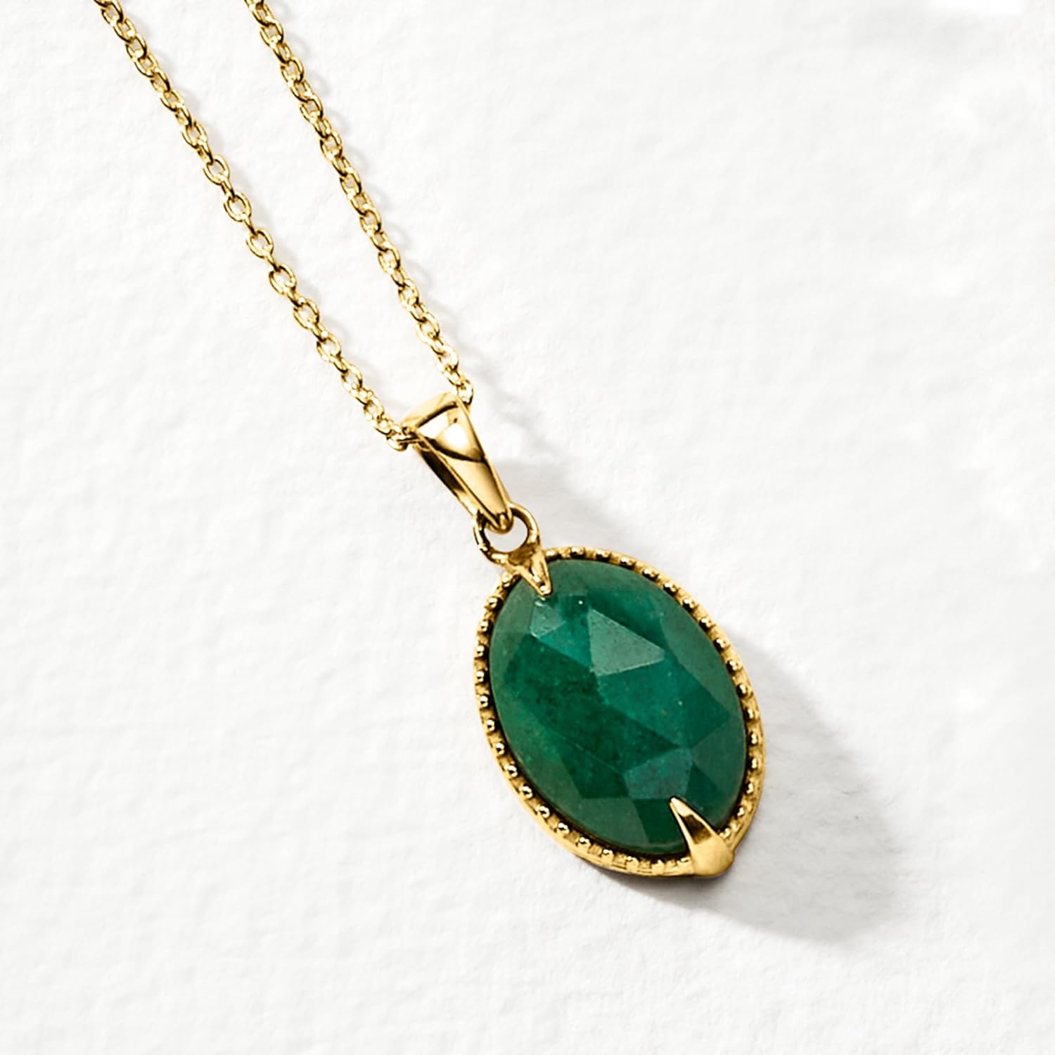 Ross-Simons 5.00 Carat Emerald Pendant Necklace in 18kt Gold Over Sterling. 18 inches