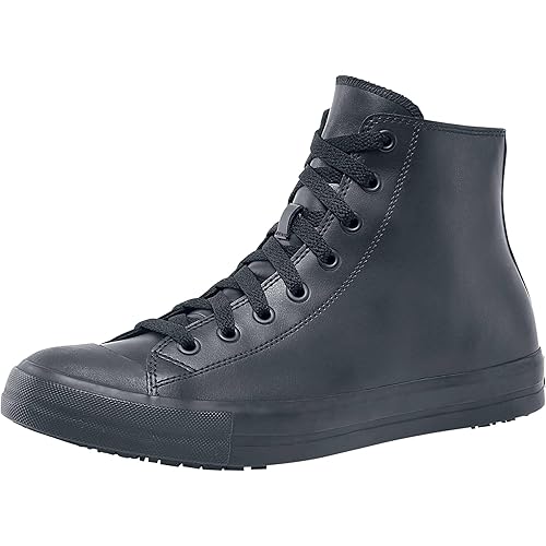 Shoes for Crews Pembroke, Men's, Women's, Unisex Slip Resistant Work Shoes, Water Resistant Sneakers, Black Canvas or Leather