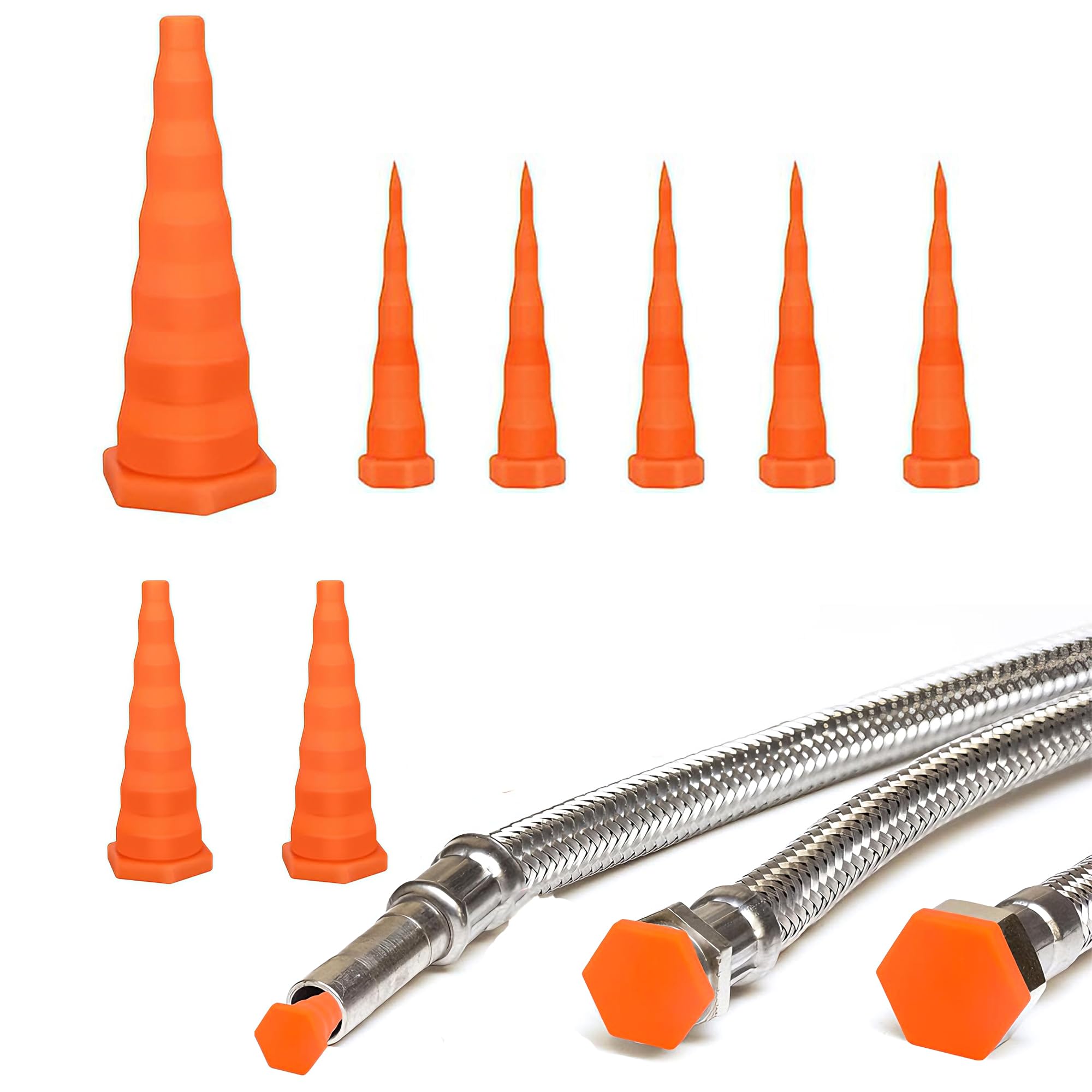 Bouchon pour tuyau et protection anti-fuite hydraulique en caoutchouc - Kit de 8 pièces