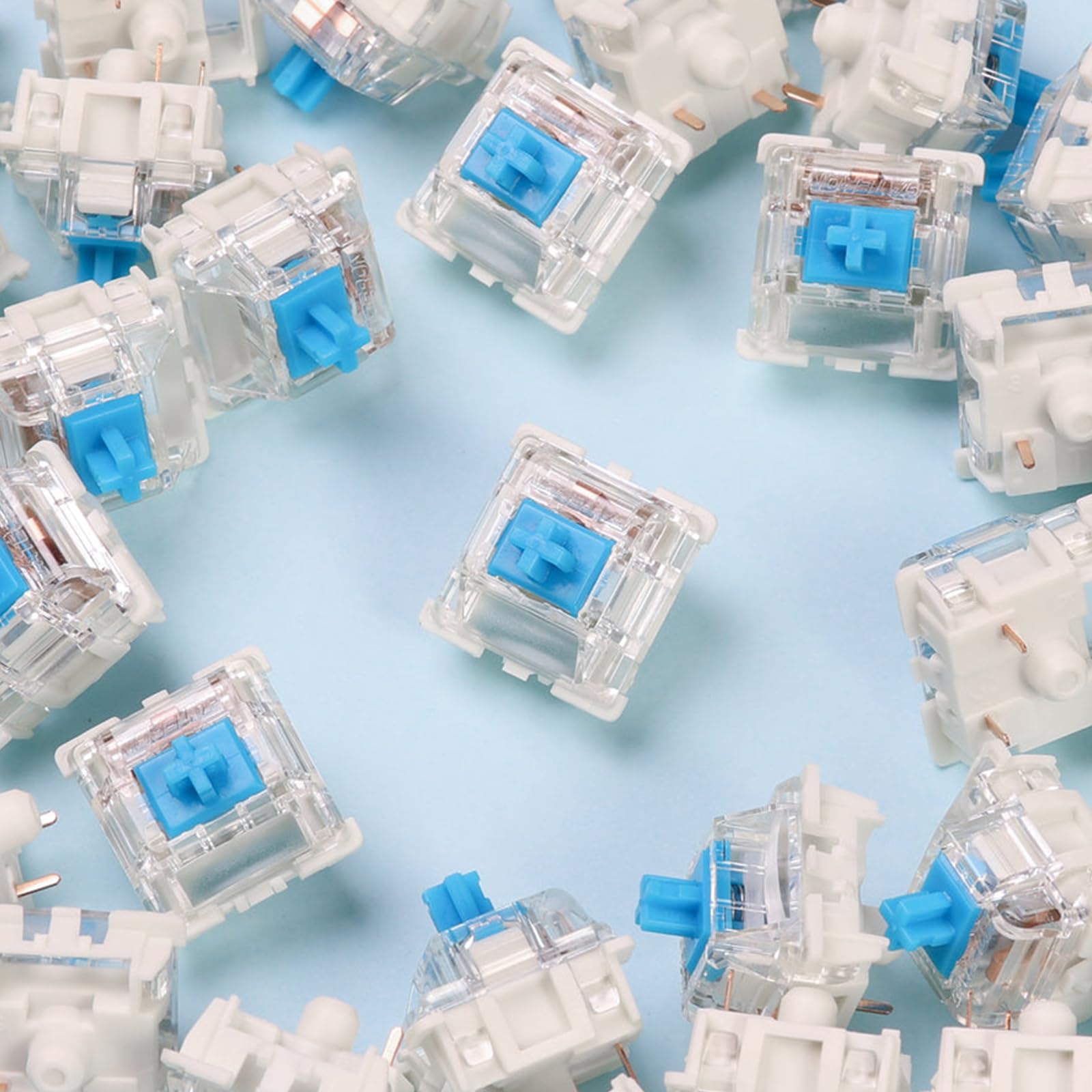 Gateron G Blue Pro 3.0 Interrupteur pré-lubrifié 3 broches RVB SMD Clicky pour clavier mécanique de jeu (108 pièces, Pro Blue 3.0)