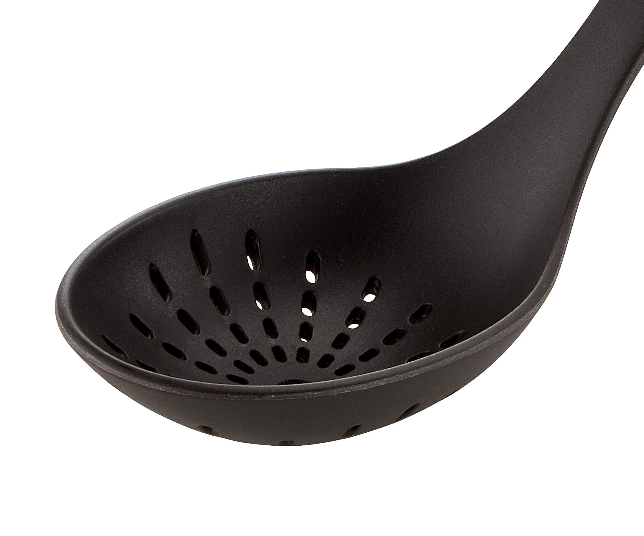 Cucchiaione Scolapasta Lagostina Ingenio - Con Anello Antiscivolo, Nero E Rosso - Foto 9