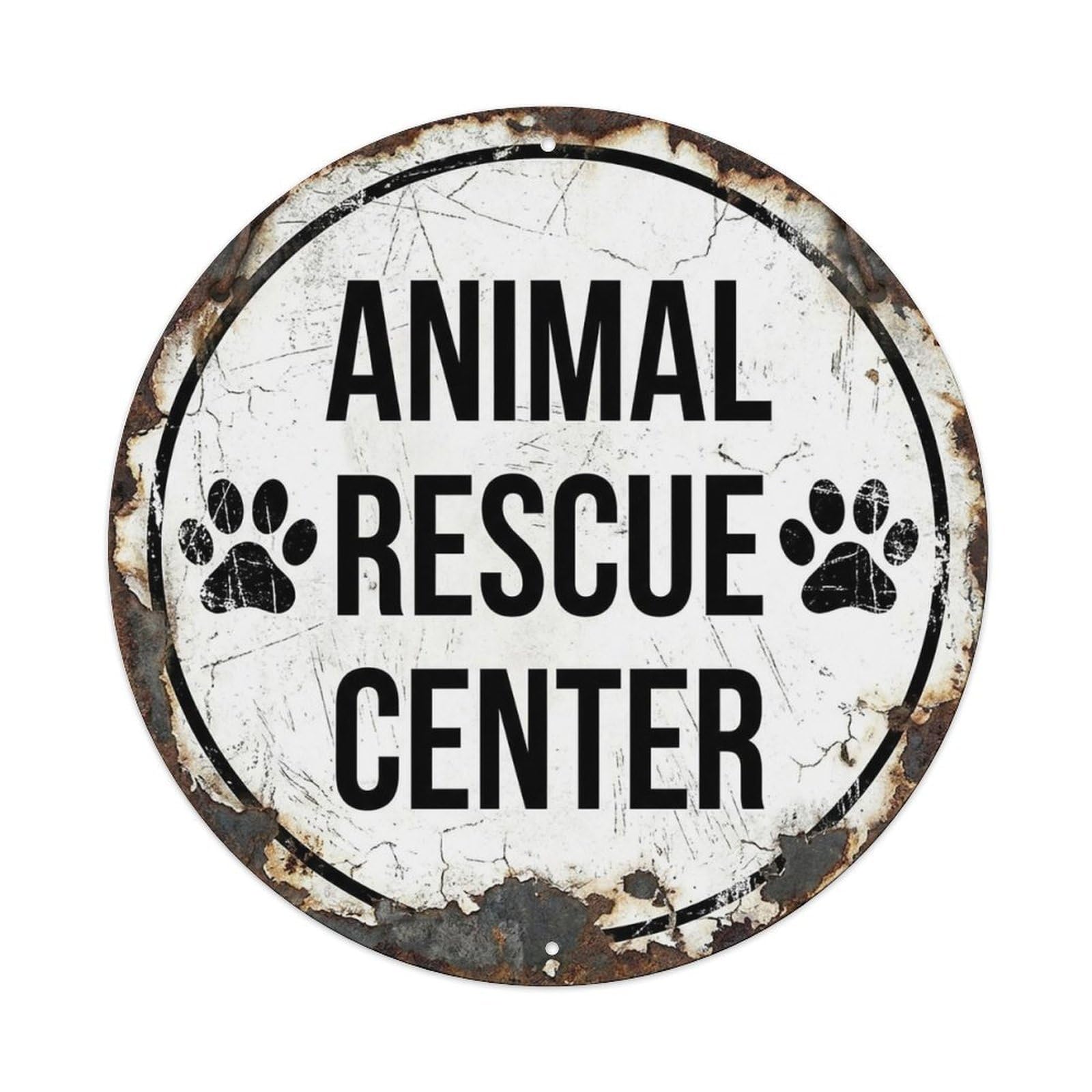 Vintage Animal Rescue Center Decor Vintage Metal Tin Sign Plaque Wall Decor for Cafe, Club Bar, Office, Garden Metal Poster 8x8Inch