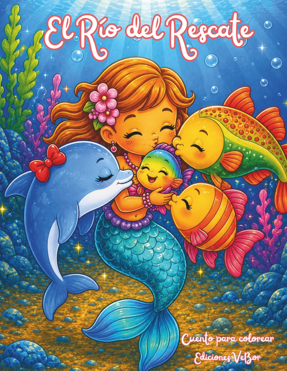 El Río del Rescate: Cuento para colorear (Mi Libro de Sirenas y Amigos del Mar)