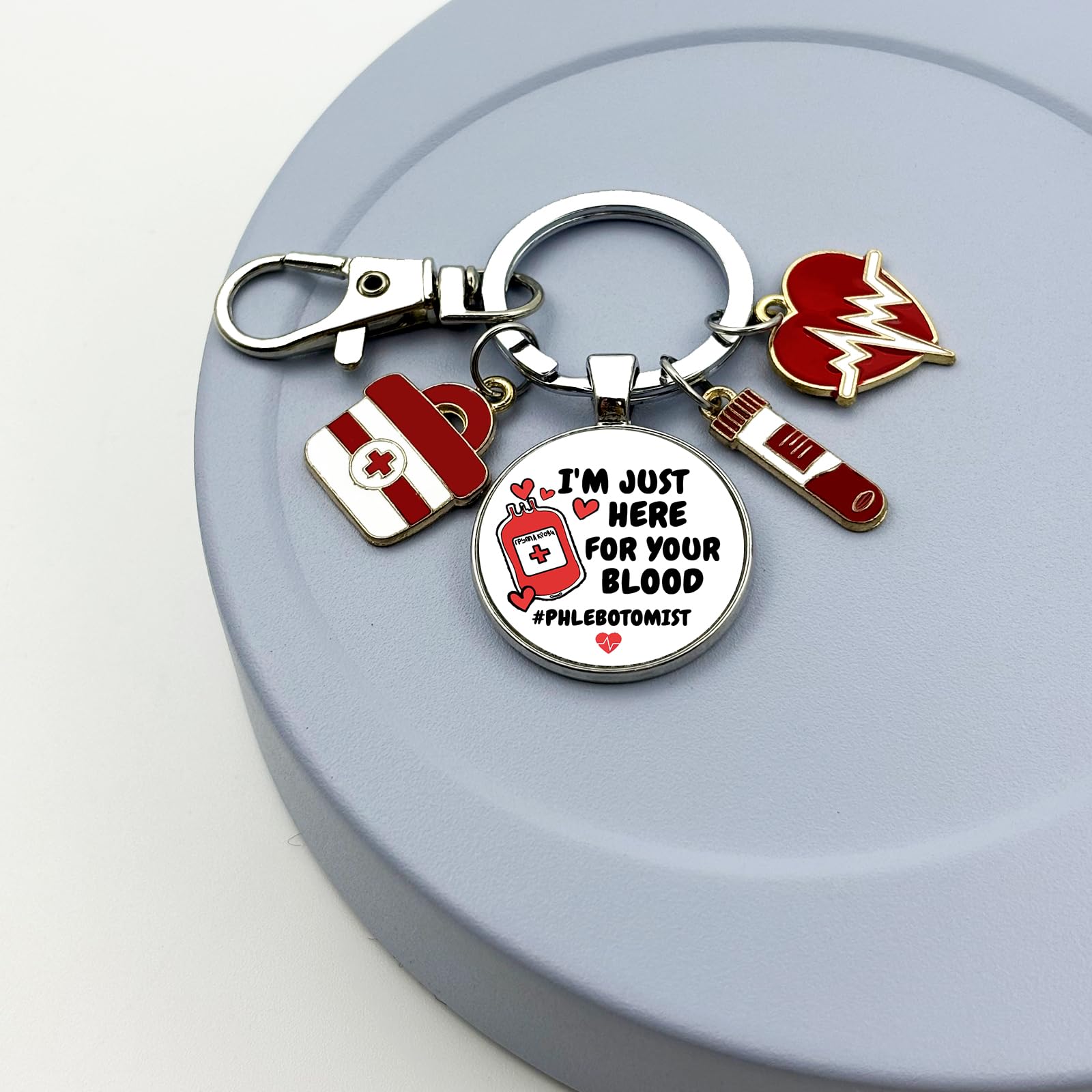 Phlebotomist Gifts Phlebotomy Tech Nurse Keychain Phlebotomist Appreciation Present for Blood Donor Month Medical Lab Tech Christmas Phlebotomy Student Graduation Gift Hematologist RN LPN CNA Keyring