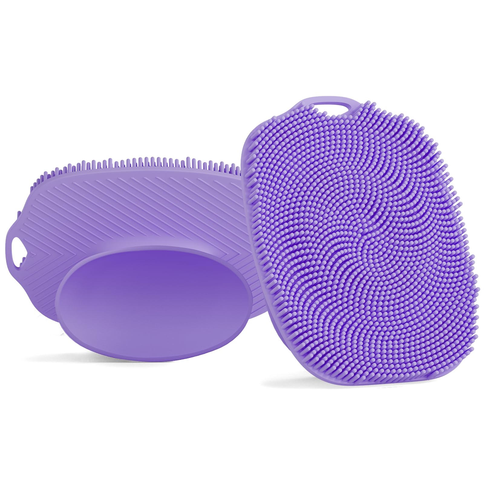 2 PCS Face Scrubber, Soft Silicone Face Exfoliator with Suction Cup for Man and Women Deep Skin Clean, Gentle Facial Cleaning Brush Suitable for All Sensitive Skin (Purple)