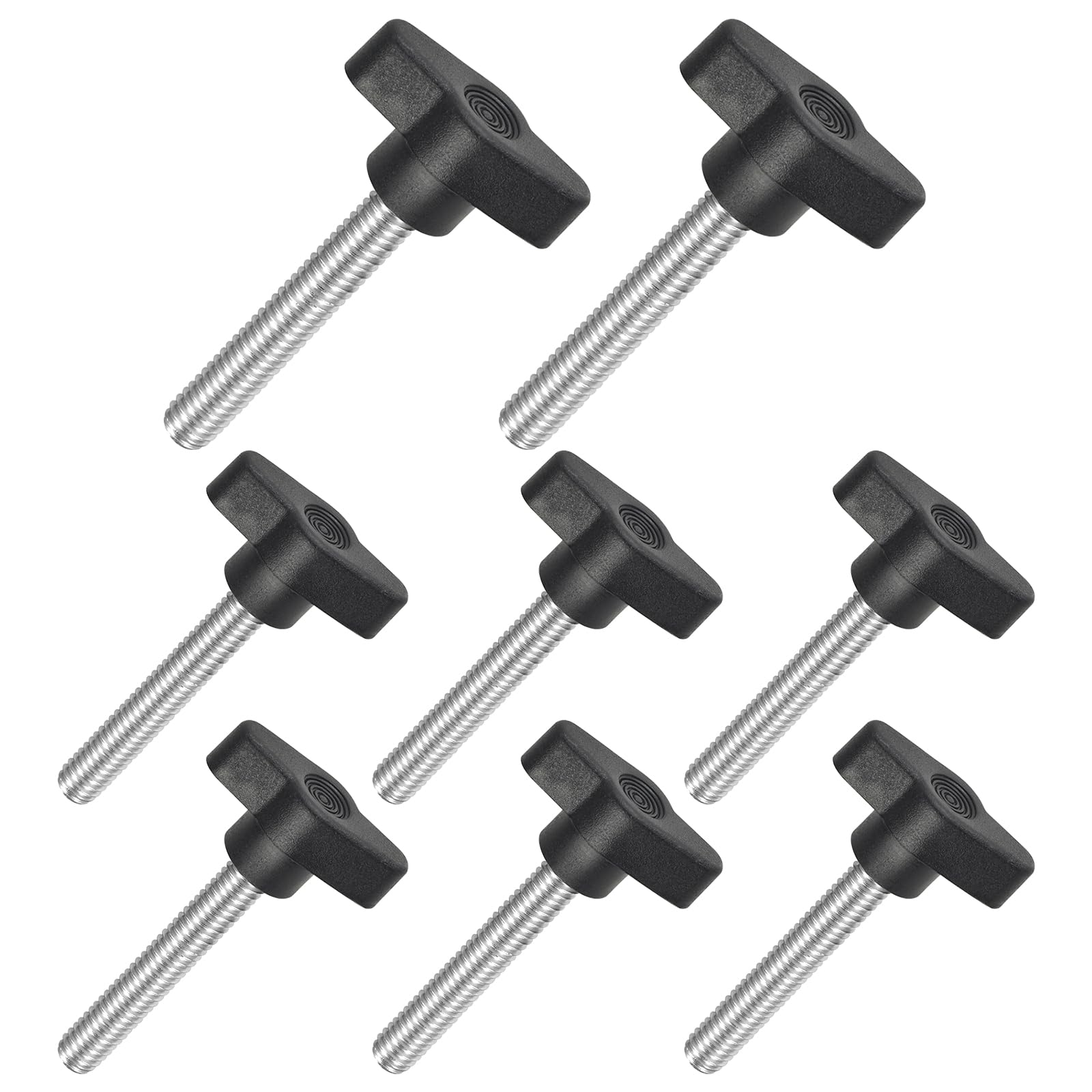 JJWNMLL 8PCS Tee Wing Knobs Thumb Screws, M8*55mm Clamping Knob Screw Black
