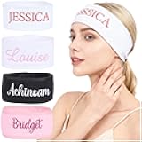 Personalized Embroidery Spa Headbands for Women, Custom Esthetician Face Wash Headband, Monogram Adjustable Velcro Facial Towel, Birthday Christmas Gift for Bridesmaid Bridal, Terry & Waffle Fabric