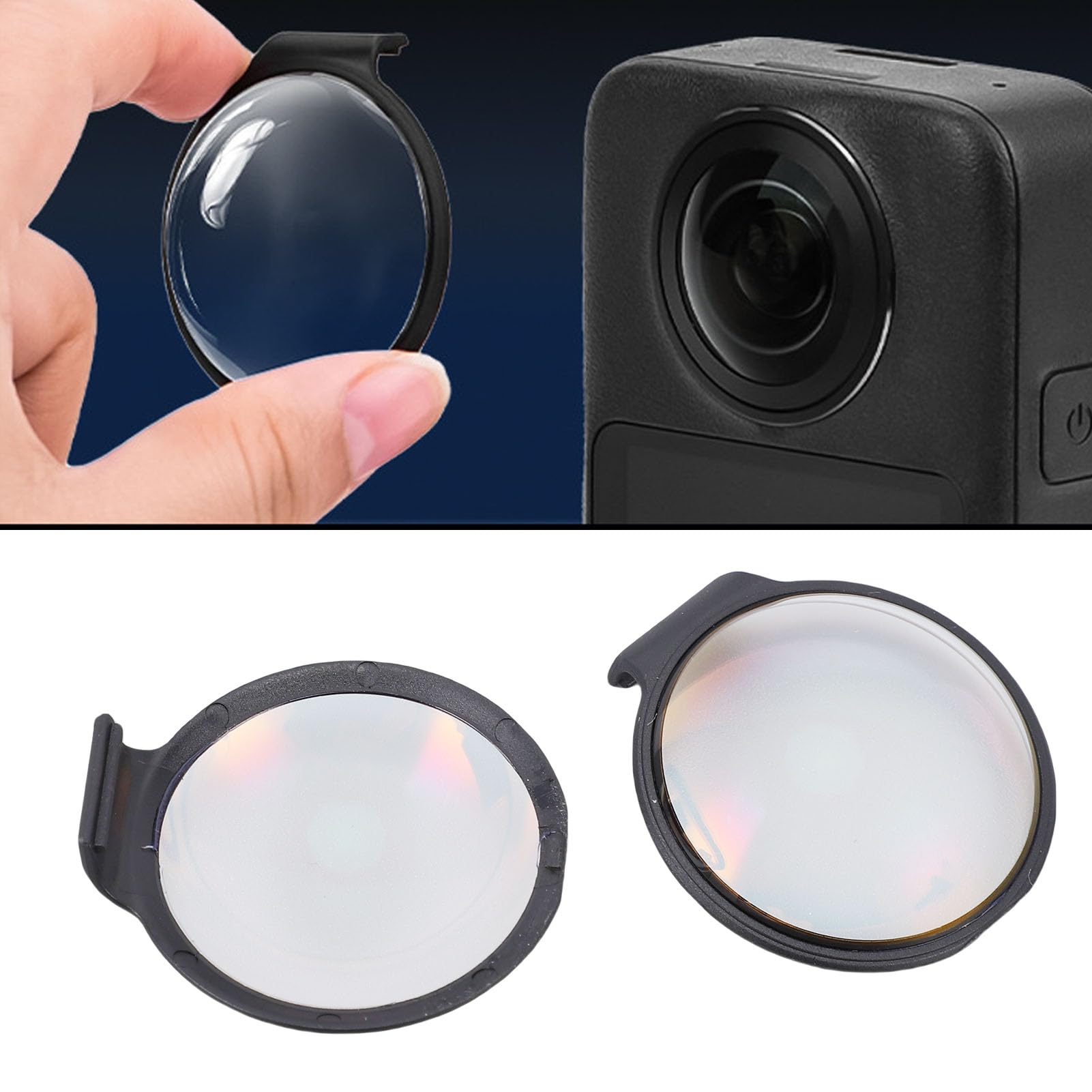 Protector de Lente Apto para Cámara 360, Transmitancia de Luz Mejorada, Fácil Instalación, Protección contra Lluvia y Niebla, Material ABS+vidrio, Revestimiento A