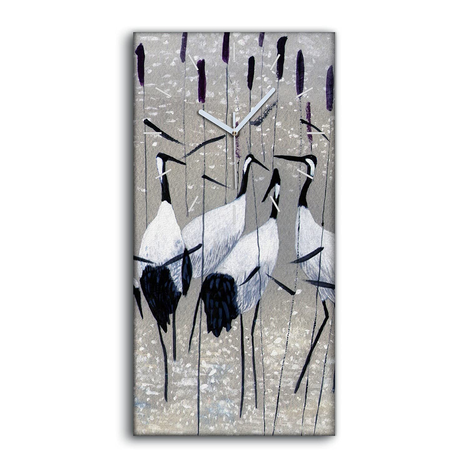 Horloge sur toile salon et chambre motif oiseaux déco art moderne