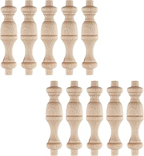 HEVSTIL 10Pack Wooden Baluster Spindles 75mm/3 inch,Length Unpainted Wood Craft Spindles Baluster Decorative Wood Spindle Unfinished Wood Craft Spindles for Crafts, Woodworking and Furniture