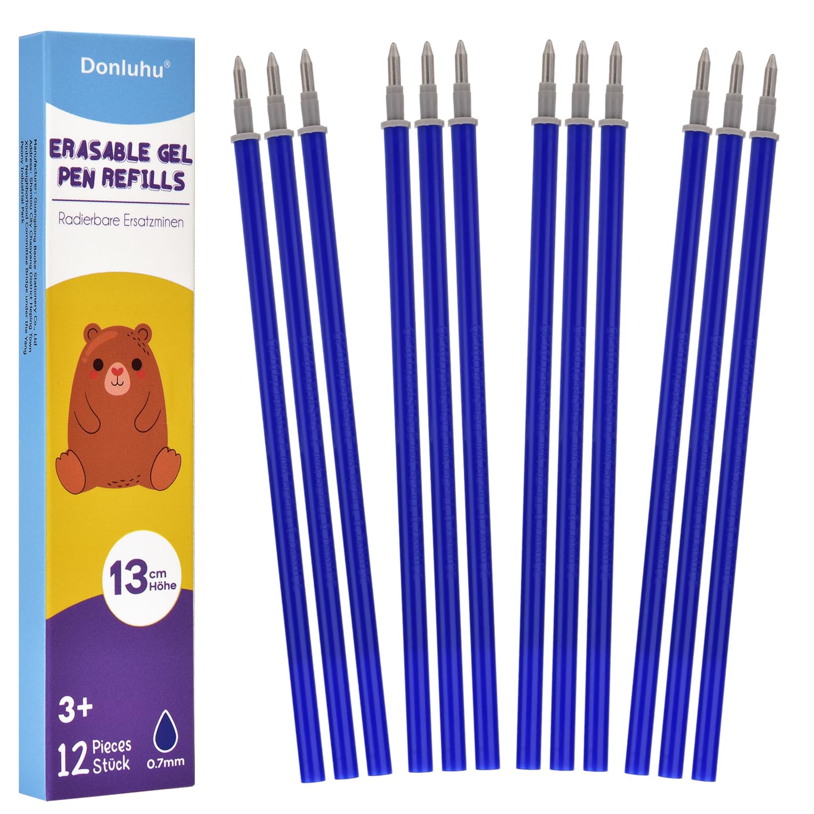 Littleboyn 15x Radierbare Stiftminen Blau 0,7mm - Kompatibel Mit Legami Stiften