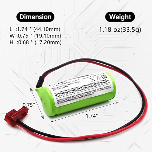 Miniatura 3 de Paquete de 5 baterías de repuesto de 1.2 V 1500 mAh Ni-CD para Lithonia ELB-0320 ELB1P2901N ELB1P201N2 ELB1210N ELB-1P201NB Señal de salida Luces de