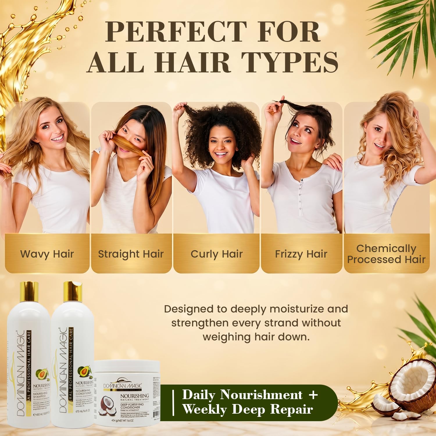 Dominican Magic Nourishing Shampoo & Conditioner Set for Dry, Damaged Hair