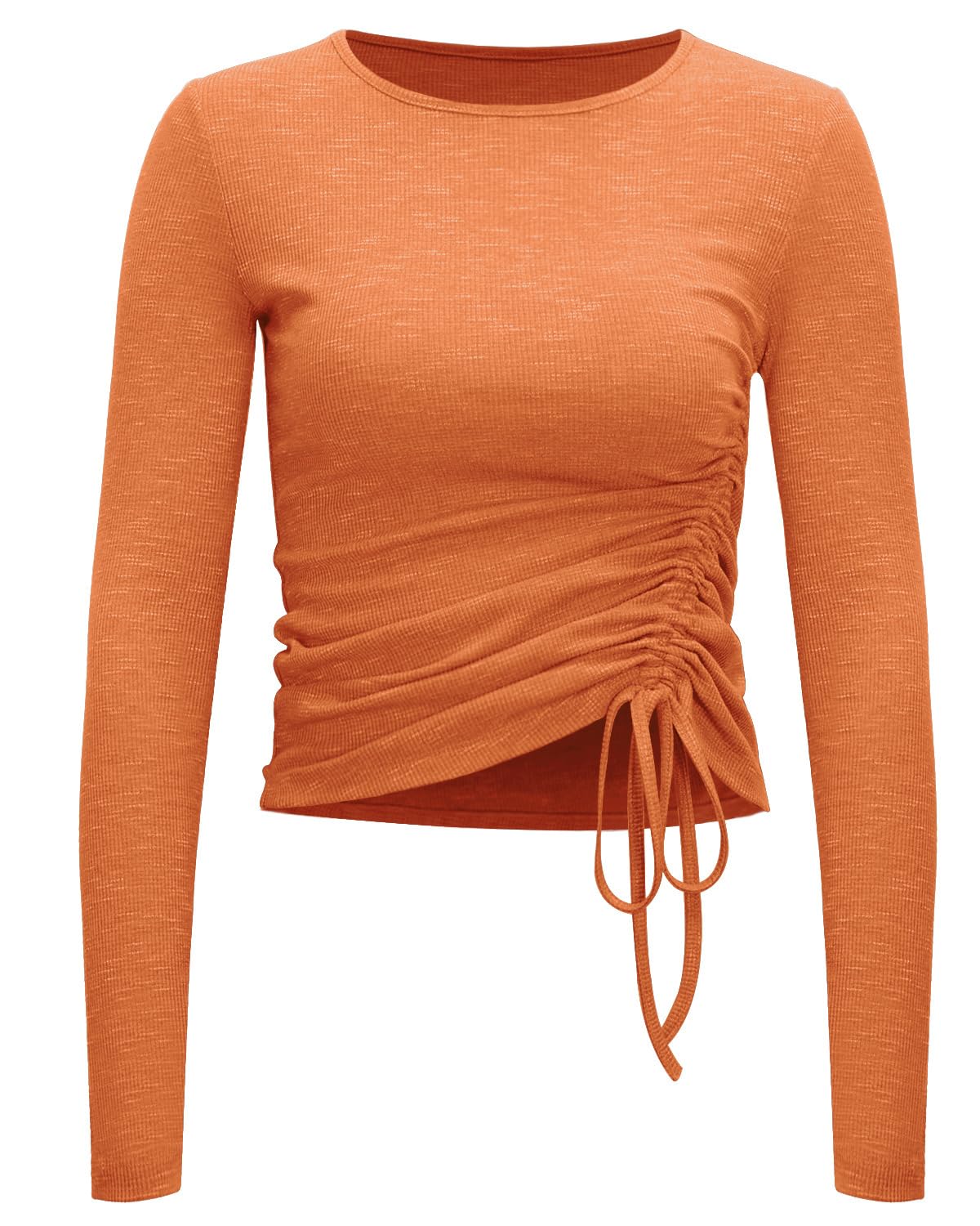 Zengjo Womens Long/Short Sleeve Workout Tops Ruched Side Yoga Atheltic Shirt Slim Fitted