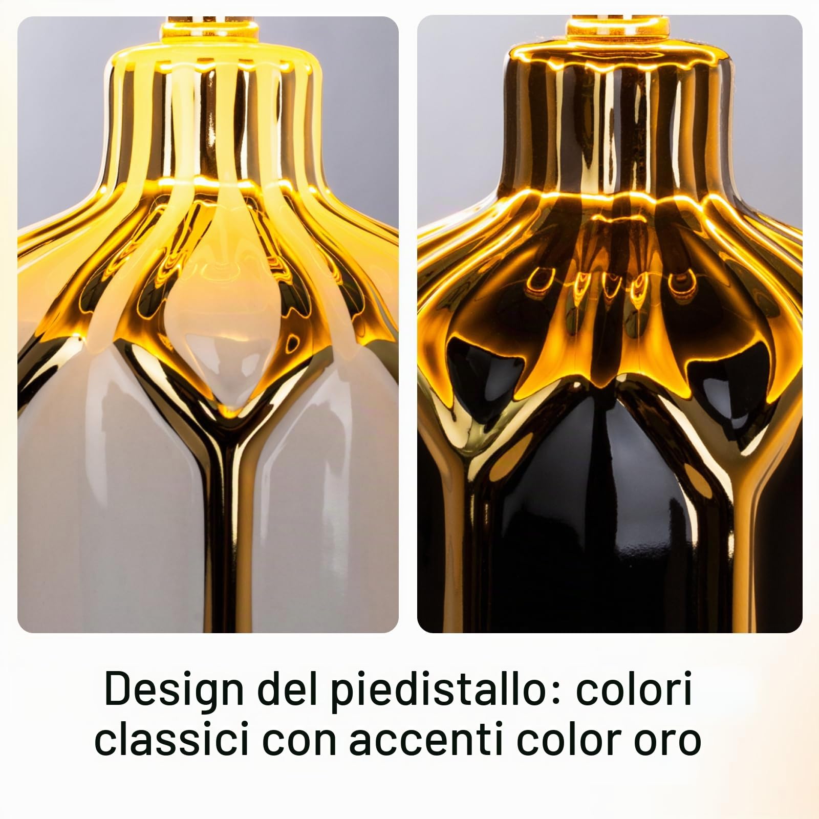 Lampada da comodino - Lampada da scrivania con cavo - Lampada touch LED con paralume in tessuto nero per soggiorno e camera da letto