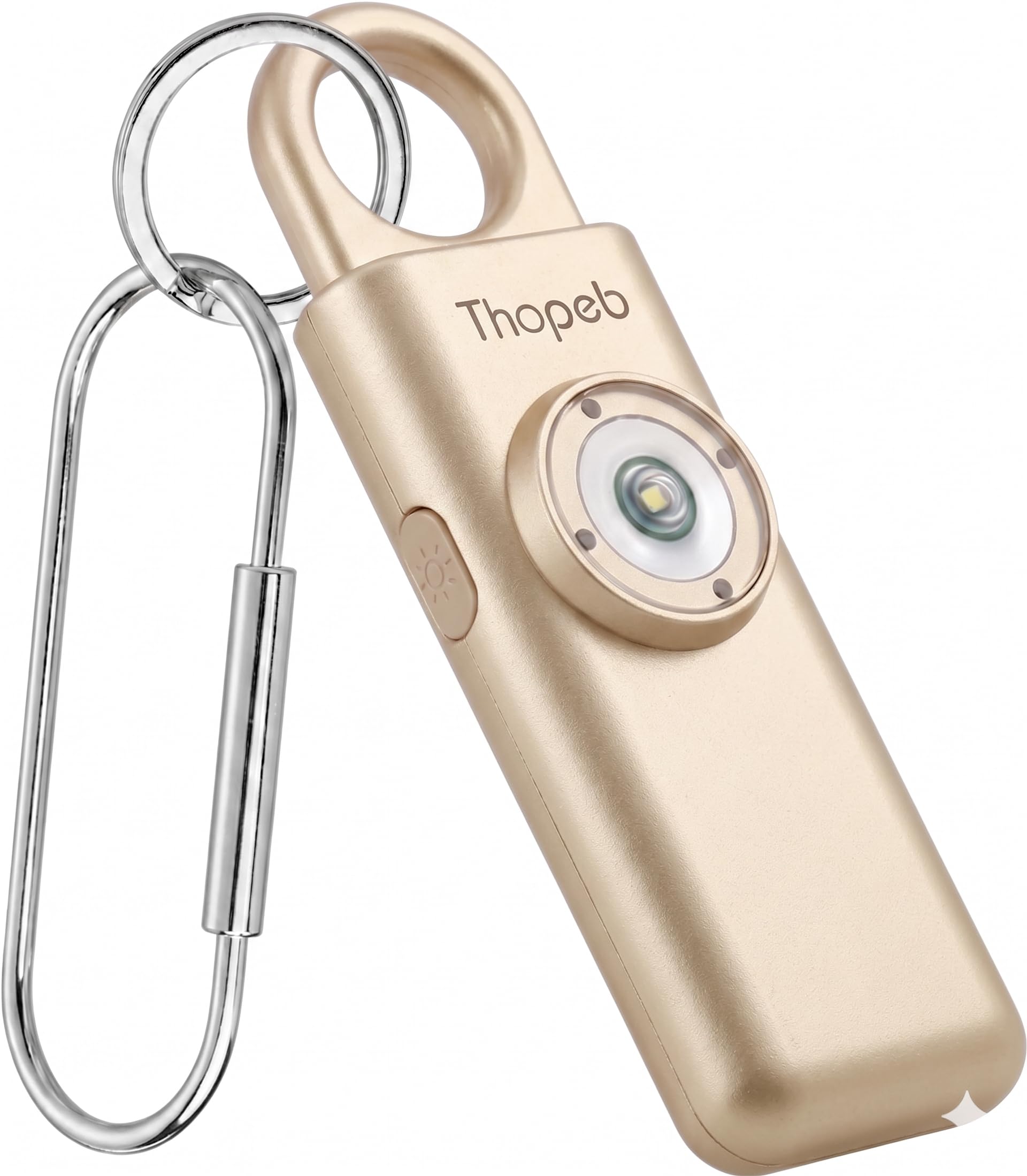 The Original Personal Alarm for Women Keychain with Alarm Rechargeable 135dB Siren Strobe SOS LED Light Help Elderly Children Emergency Call (Metallic Rose Gold)