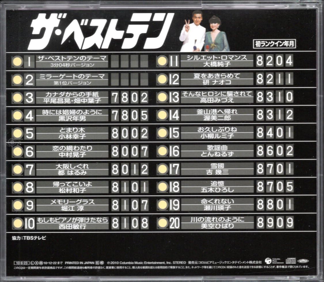 Amazon.co.jp: CDザベストテン 歌謡曲編2大橋純子 とんねるず