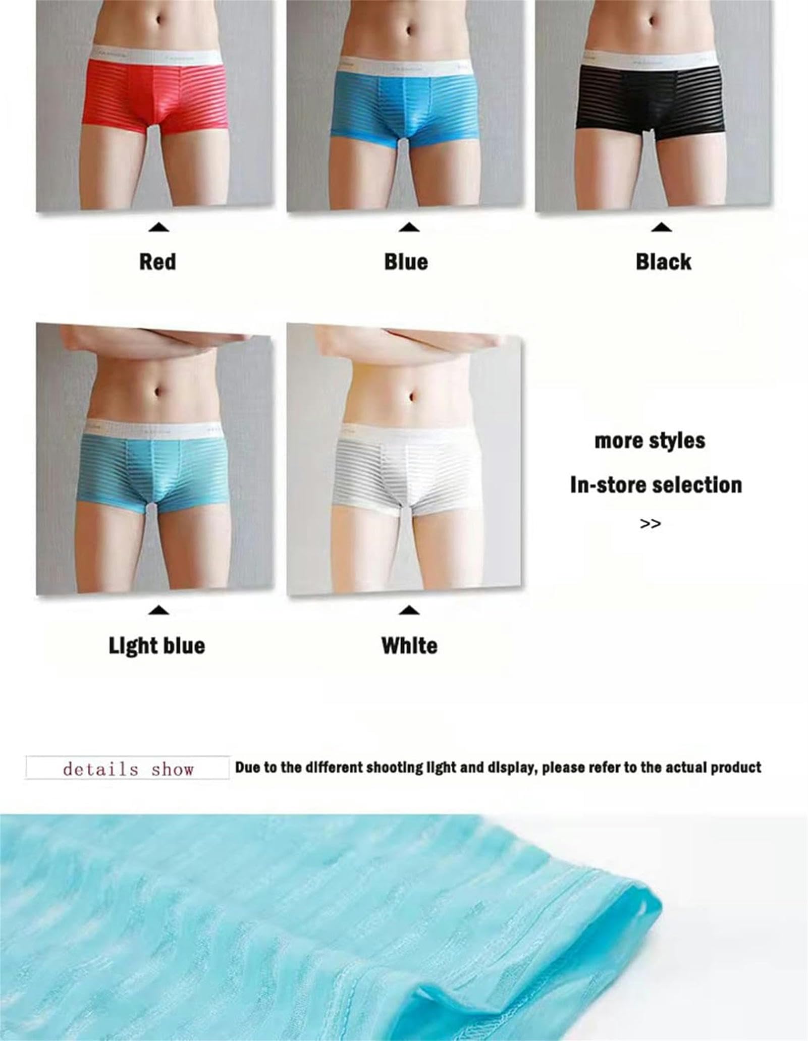 Boxer Uomo 3 Slip Boxer da 3 Pacchi See Attraverso Boxer Shorts Sexy Lingerie Shorts Shorts Traspirante Tronchi-l-3 Random Color 3pc
