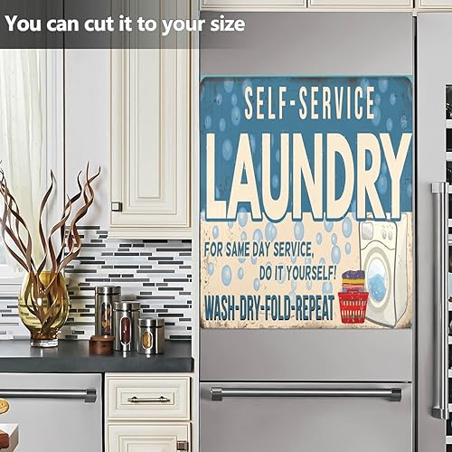 Miniatura 6 de Cubierta magnética para lavadora abierta las 24 horas, fácil actualización, calcomanía magnética para cuarto de servicio, imanes para decoración del