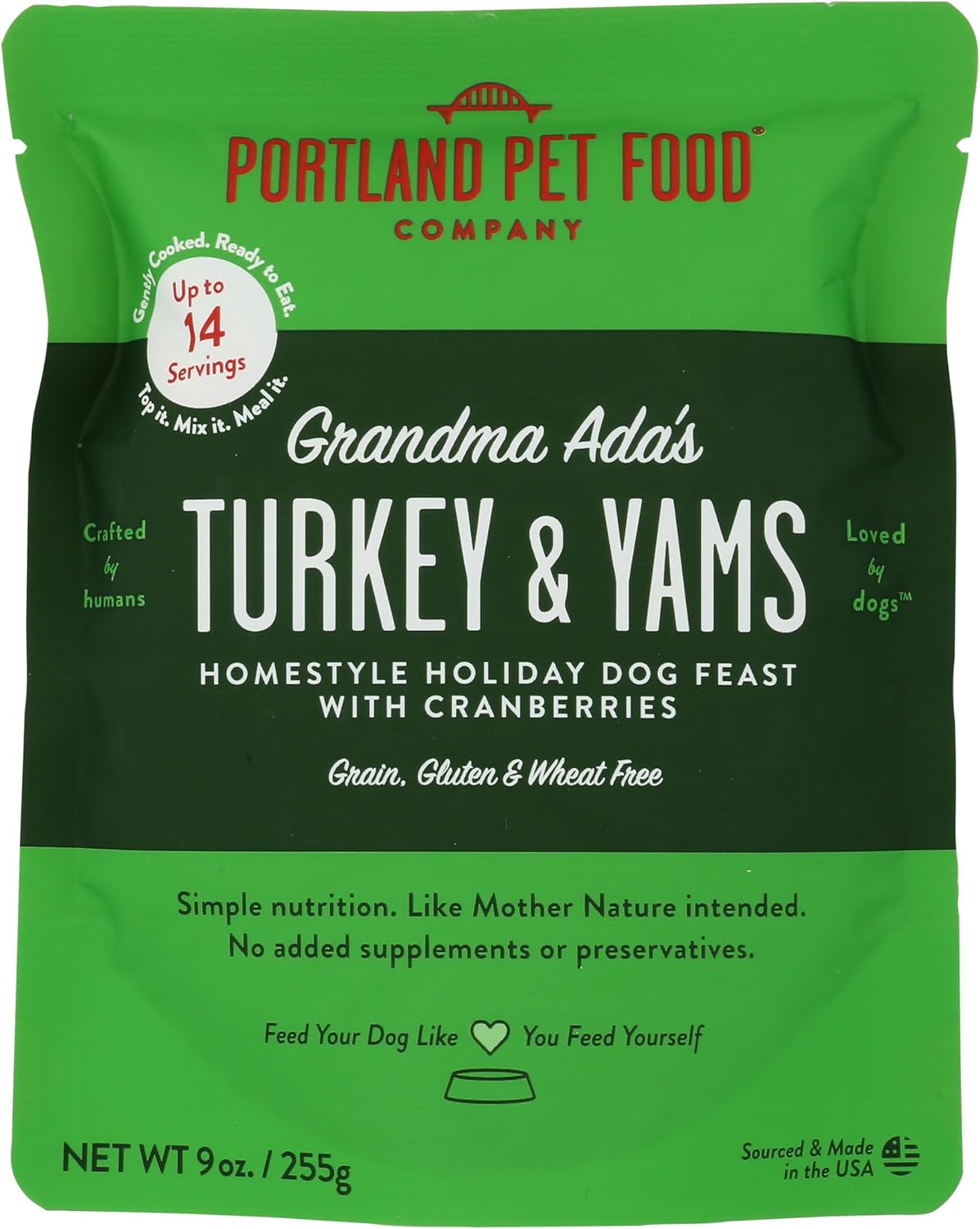 Portland PET Food Company Grandma Ada's Turkey & Yams Dog Feast, 9 OZ
